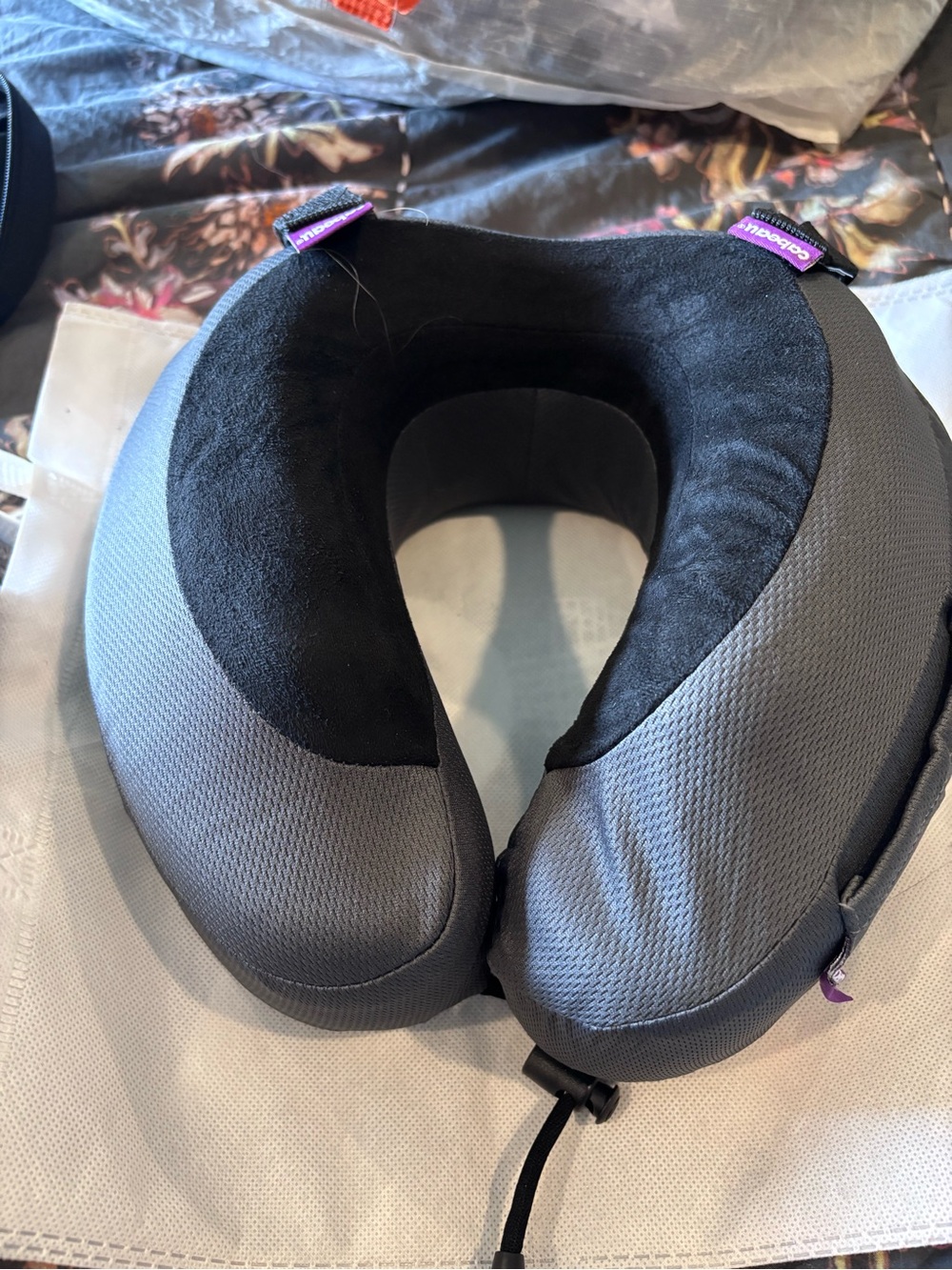 ComfortFit Travel Neck Pillow by Cabeau in Gray and Black